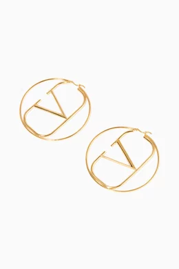 アクセサリー Valentino Garavani Gold V-logo Hoop 20876235_53979712_322.jpg