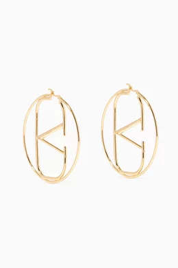 アクセサリー Valentino Garavani Gold V-logo Hoop VLogo Signature earrings in gold - Valentino | Mytheresa