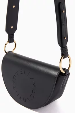 Buy Stella McCartney Black Mini Marlee Perforated Logo Bag for