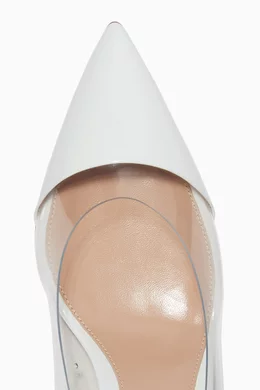 Buy Gianvito Rossi White Plexi 70 Pumps in Patent Leather for Women Online Ounass Kuwait