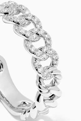 Buy David Yurman Silver Belmont® Curb Link Narrow Diamond Ring for