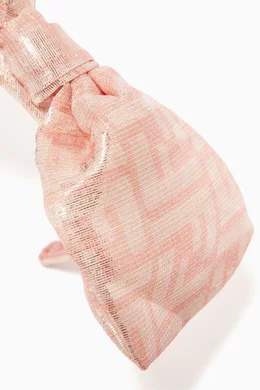 Buy Fendi Pink FF Bow Headband in Satin for Girls Online Ounass