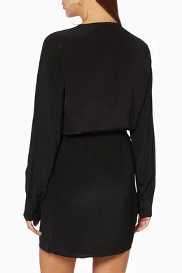 Buy IRO Black Ophie Draped Mini Dress for Women Online Ounass Kuwait