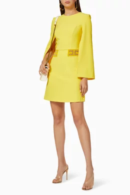 Buy Elisabetta Franchi Yellow Open-Sleeve Crêpe Mini Dress