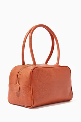 Buy BY FAR Brown Martin Bag in Grained Leather for Women Online Ounass Kuwait