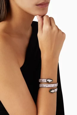 Bulgari Leather Serpenti Bracelet Worn On Hand Buy BVLGARI Pink