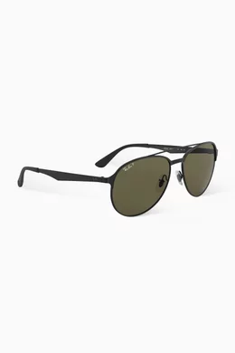 Buy Ray-Ban Black RB3606 Aviator™ Polarized Classic Sunglasses for