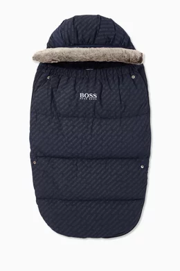 Buy BOSS Kidswear Blue Logo Padded Nylon Sleeping Bag for Baby