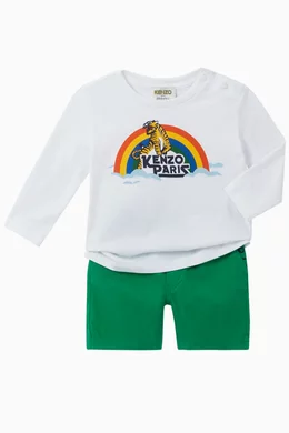Kenzo Kids Rainbow Kenzo Jumper Tiger Kenzo Multicolor T Shirt