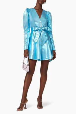 rotate metallic dress Frida Metallic Textured Dress