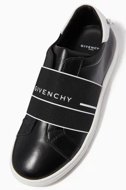 Leather Sneakers Givenchy Logo Band Sneakers Buy Givenchy Black Logo Band Sneakers In Leather For Boys Online