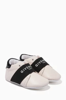 Leather Sneakers Givenchy Logo Band Sneakers Buy Givenchy Black Logo Band Sneakers In Leather For Boys Online