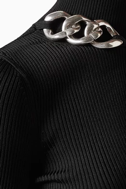 Buy Alexander Wang Black Chain Turtleneck Rib Dress for Women