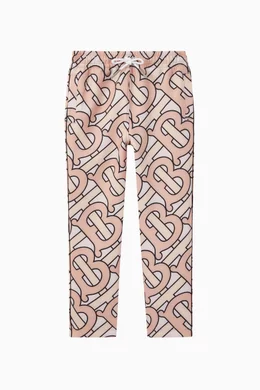 Buy Burberry Pink Monogram Technical Jersey Jogging Pants for Girls Online Ounass Kuwait