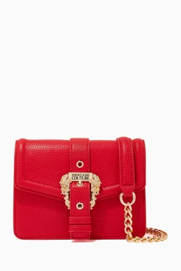 Buy Versace Jeans Couture Red Logo Buckle Crossbody Bag in Nappa