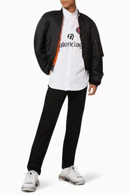 Buy Balenciaga Black Steroid Bomber Jacket in Nylon for Men Online