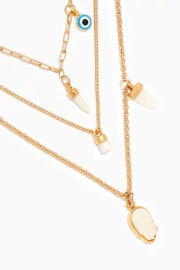 Buy Isabel Marant White Layered Necklace with Charms for Women 