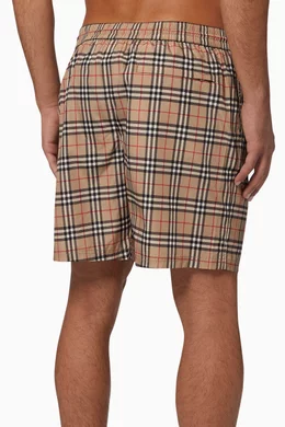 Buy Burberry Neutral Small Scale Check Drawcord Swim Shorts for Men Online Ounass Kuwait