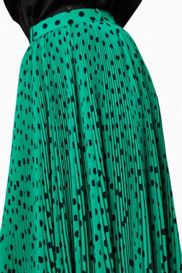 Buy Balenciaga Green Pleated Skirt in Polkadots Technical Crepe for Women Online Ounass Kuwait
