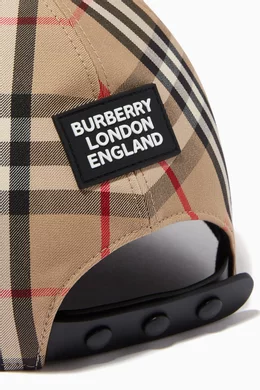 Buy Burberry Neutral Logo Appliqué Baseball Cap in Vintage
