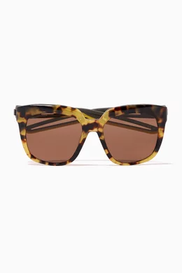 Buy Balenciaga Brown Hybrid D-Frame Sunglasses in Acetate  display picture 1