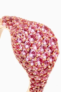 Buy David Yurman Rose Gold Mini Chevron Pinky Ring with Pave Pink Sapphires in 18kt Rose Gold for Women Online Ounass Kuwait