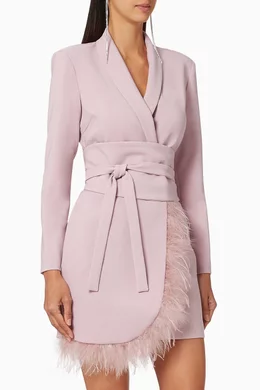 Buy Lavish Alice Pink Ruby Holley Feather Blazer Dress for Women Online Ounass Kuwait