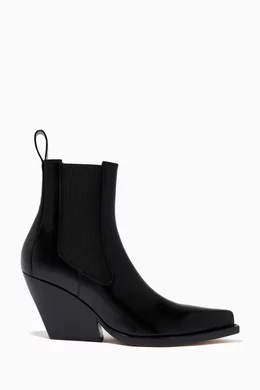 Buy Bottega Veneta Black BV Lean Boots in Brushed Calfskin for