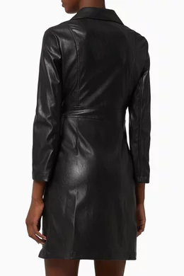 pinko leather dress Pinko Brandy Faux Leather Dress In Black