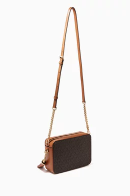 Buy Michael Kors Brown Ginny Crossbody Bag in Canvas Leather for