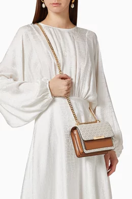 Buy Michael Kors White Jade Extra-Small Shoulder Bag in Canvas