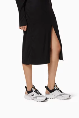 Buy Michael Kors Orange Charlie Mixed-Media Sneakers for Women