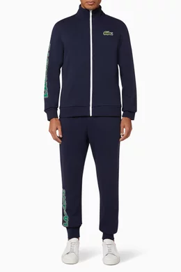 Buy Lacoste Blue Sport Signature Cotton Fleece Tracksuit for Men Online Ounass Kuwait