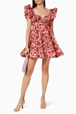 Buy Zimmermann Pink The Lovestruck Pleated Mini Dress for Women