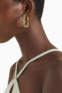Orphee Hoop Earrings in Green