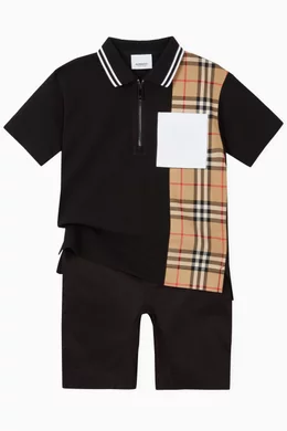 Buy Burberry Black Icon Stripe Cotton Twill Shorts for Boys Online