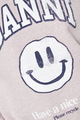 Buy Ganni Purple Isoli Smiley Fleece Sweatshirt for Women Online