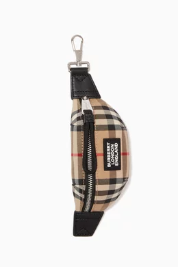 Buy Burberry Neutral Bum Bag Charm in Vintage Check Cotton Blend
