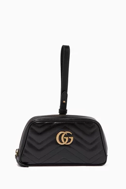 Buy Gucci Black GG Marmont Wrist Wallet in Matelassé Leather for