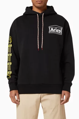 Buy Aries Black Temple Hoodie in Cotton for Men Online Ounass Kuwait