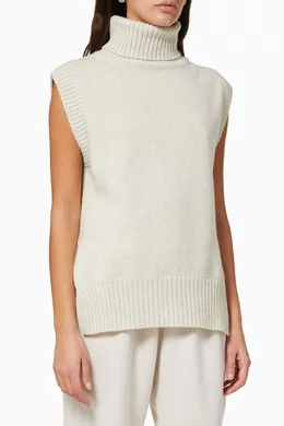 Buy The Frankie Shop Grey Roll Neck Knit Vest for Women Online