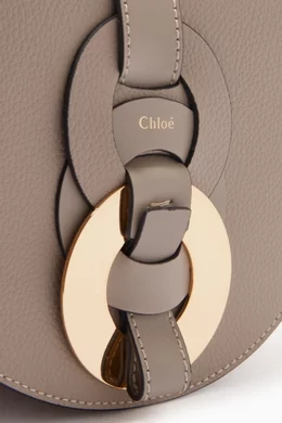 Buy Chloé Grey Small Darryl Saddle Bag in Small Grain Smooth