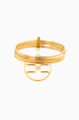 Buy Elisabetta Franchi Gold Ring Logo Bracelet for Women