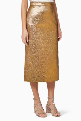 Buy Valentino Garavani Gold VGOLD Matelassé Skirt for Women Online