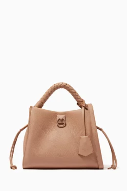 Buy Mulberry Pink Small Iris Shoulder Bag in Heavy Grain for Women