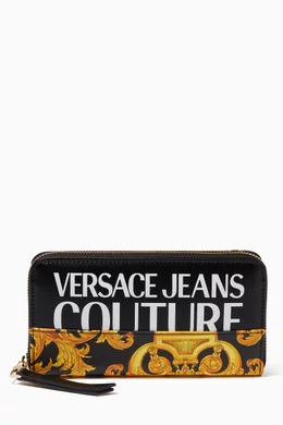 Buy Versace Jeans Couture Yellow Logo Baroque Continental Wallet