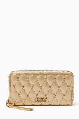 Buy Versace Jeans Couture Black Logo Continental Wallet in Quilted