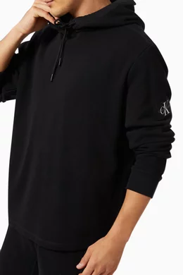Buy Calvin Klein Jeans Black Badge Hoodie in Cotton Waffle Knit