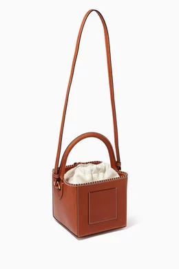 Buy Jacquemus Brown Le Seau Carré Bag in Leather for Women Online