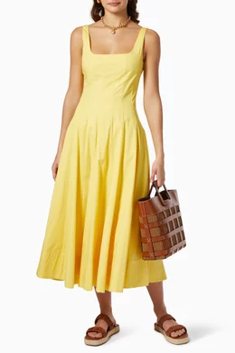 buttoned a line dress LDC Ruffled Sleeves Buttoned A-line Collared Denim Dress: Beau Blue –  Hooked for Life main image 0